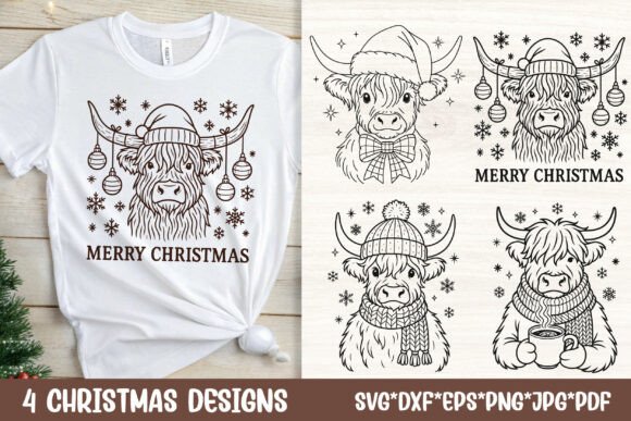 Download Christmas Highland Cow SVG Cut Files - Svg cut files Collection