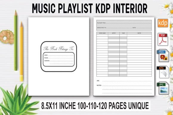 Download Music Playlist Log Book | KDP Interior - Music playlist Collection