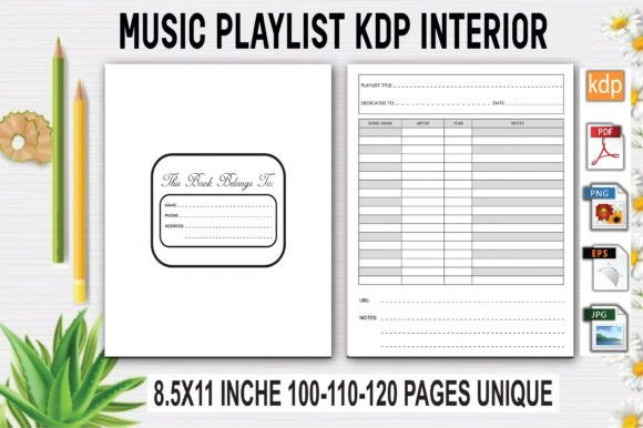 Download Music Playlist Log Book | KDP Interior - Music playlist Collection