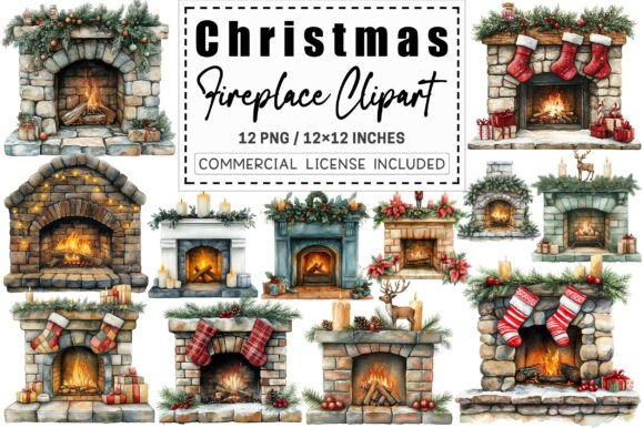 Download Christmas Fireplace Clipart. - Christmas fireplace Collection