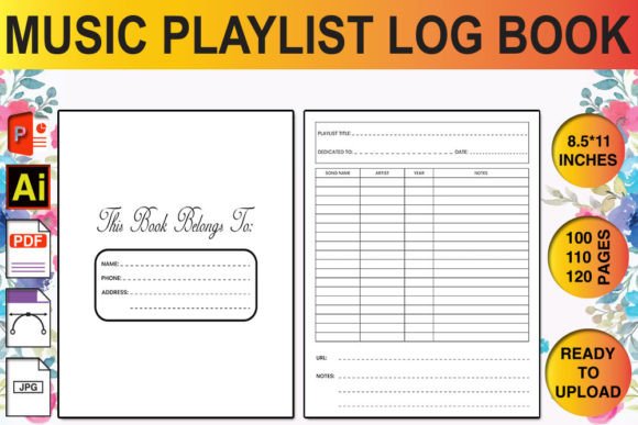 Download Music Playlist Journal KDP Interior - Music playlist Collection