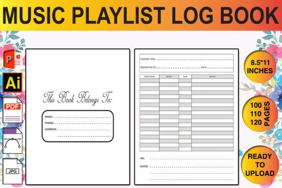 Download Music Playlist Journal KDP Interior - Music playlist Collection