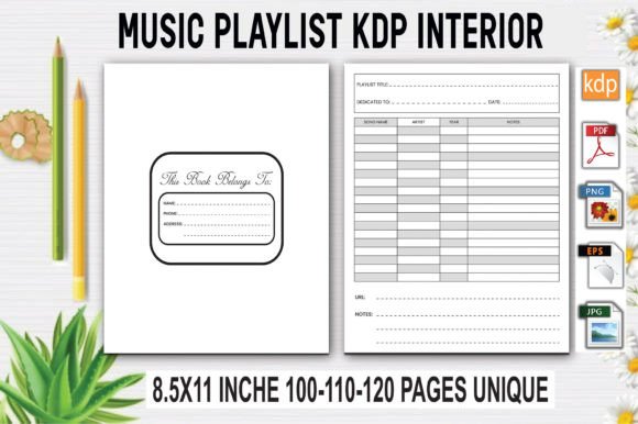 Download Music Playlist Log Book | KDP Interior - Music playlist Collection