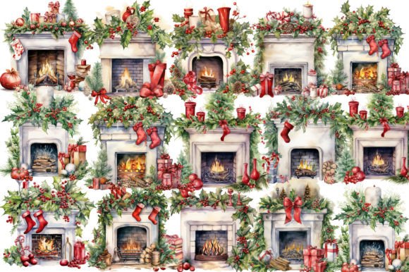 Download Christmas Fireplace Clipart - Christmas fireplace Collection