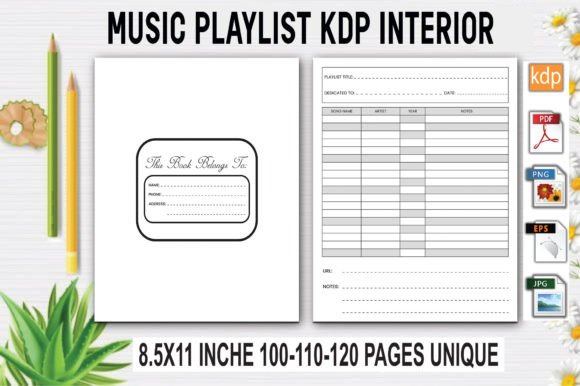 Download Music Playlist Log Book | KDP Interior - Music playlist Collection