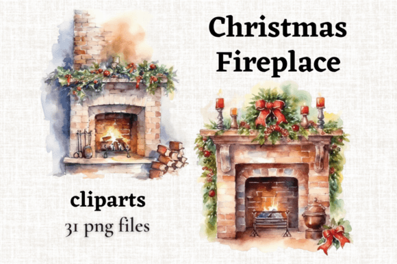 Download Cozy Christmas Fireplace Illustration - Christmas fireplace Collection
