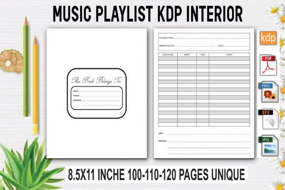 Download Music Playlist Log Book | KDP Interior - Music playlist Collection